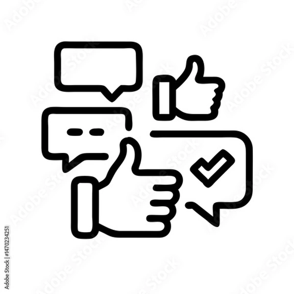 Obraz Thumbs Interaction Icon Representing Feedback and User Engagement