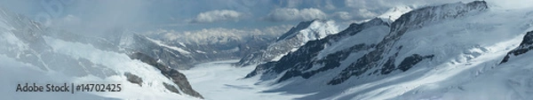 Fototapeta Panorama of a glacier in the Swiss Alps
