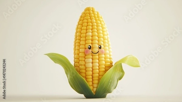 Obraz Cute cartoon corn cob (1)