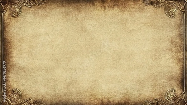 Fototapeta Ancient parchment scroll with curled edges on white background.