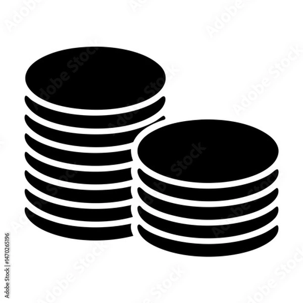 Fototapeta Two stacks of coins showing wealth, investment, and fiscal responsibility concept