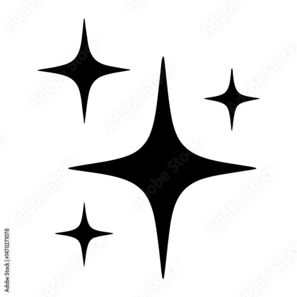 Fototapeta Four pointed stars creating a clean and minimalist sparkle design element
