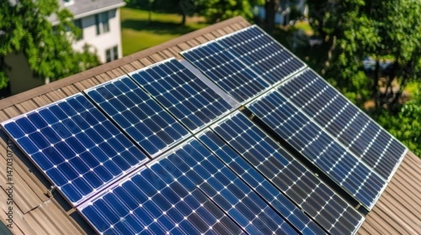 Fototapeta Energy Solar Tracking Concept, Solar Energy Community Project Utilizing Innovative Tracking Systems for Sustainable Growth