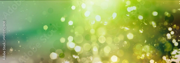Fototapeta lichter bokeh sonne partikel natur abstrakt kreise grün verlauf hintergrund landschaft frühling sommer modulation unscharf banner