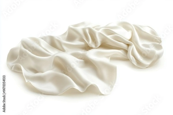 Fototapeta Silk fabric texture soft drape material on white background