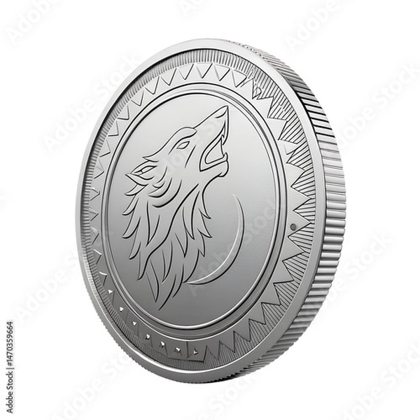 Fototapeta 3d Coin icon isolated on transparent background