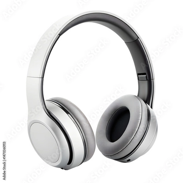 Obraz 3d wireless headphones icon, isolated on transparent background