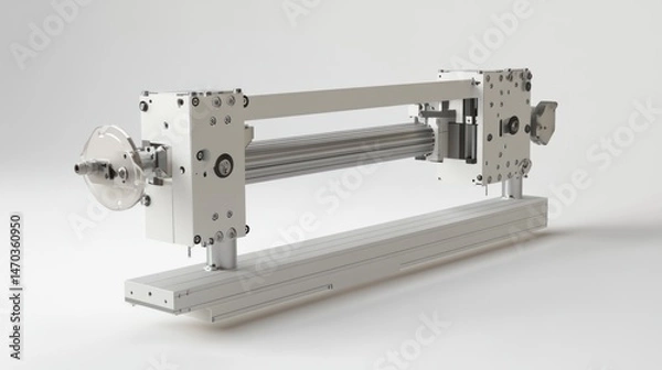 Fototapeta Mechanical device with  complex components and  support structure.