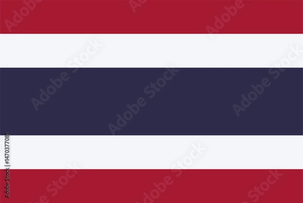 Obraz The flag of Thailand, with accurate proportions and colors. Vector image.
