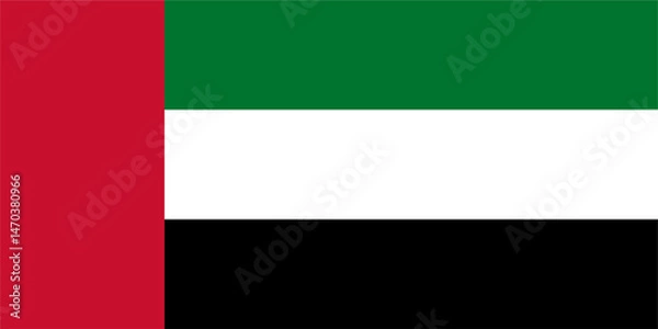 Obraz The flag of the United Arab Emirates, with accurate proportions and colors. Vector image.