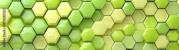 Fototapeta Abstract Green Hexagon Pattern