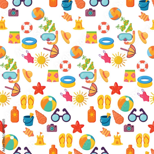 Obraz Bright summer vacation pattern repeat