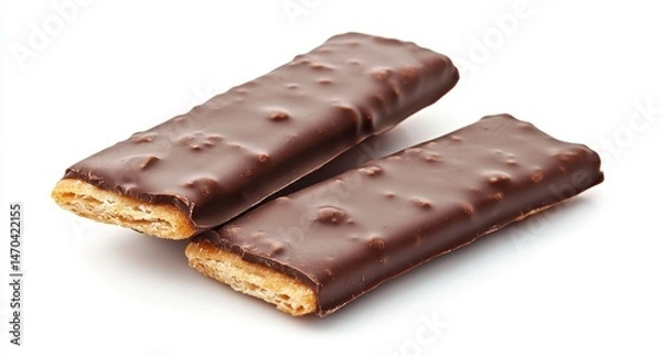 Fototapeta Two chocolate-covered biscuit bars (1)