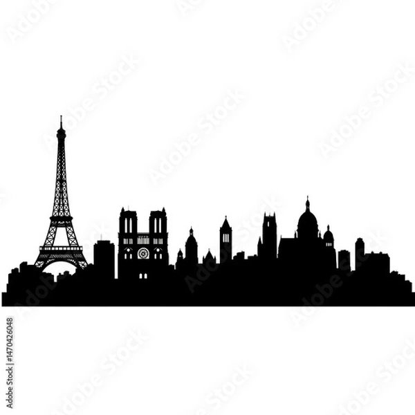 Obraz paris skyline silhouette