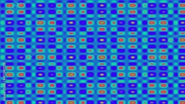 Obraz Vibrant repeating pattern of squares and dots in shades of blue, red, and yellow