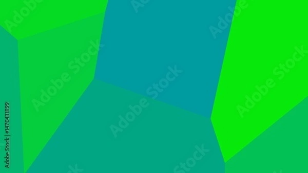 Obraz Abstract geometric art with vibrant green and teal hues forming angular shapes