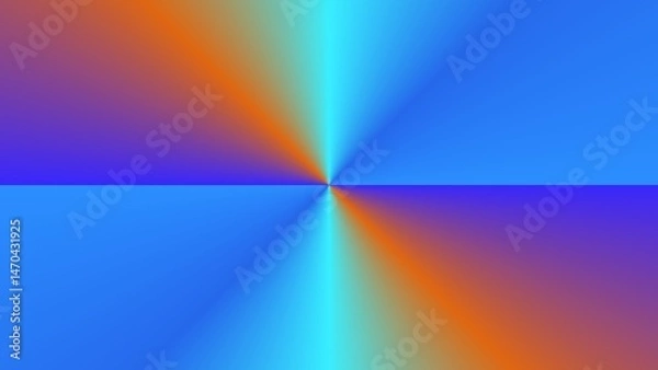 Obraz Abstract radial gradient artwork in vibrant blue, orange, and purple hues