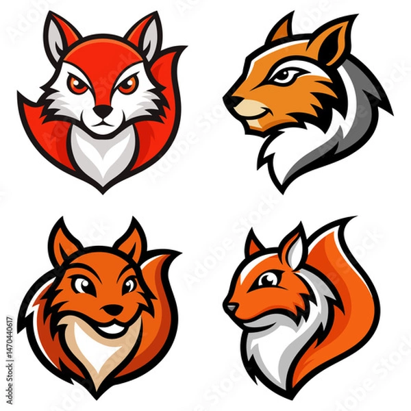 Fototapeta Squirrel head mascot logo design vector