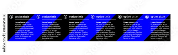 Fototapeta Very simply infographic design with 6 options or steps. Infographics for business concept.