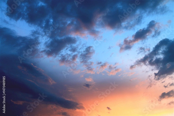Fototapeta Dramatic sky with coroful clouds