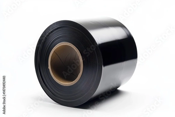 Fototapeta Rolled black polymer sheet