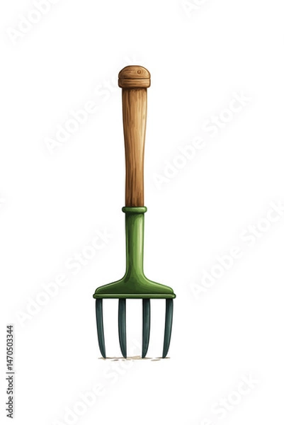 Obraz Watercolor style rake icon
