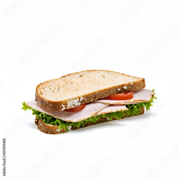 Fototapeta Delicious international sandwiches set isolated on white background - professional food images generated using AI