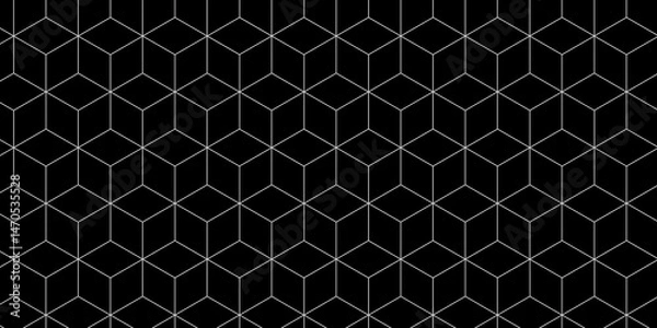 Fototapeta Abstract cubes seamless pattern. The geometric pattern with lines. Seamless vector background. Seamless Geometric Vector Pattern. hexagon concept design abstract technology background vector.