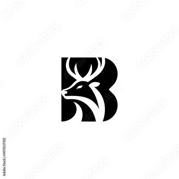 Obraz letter B deer logo
