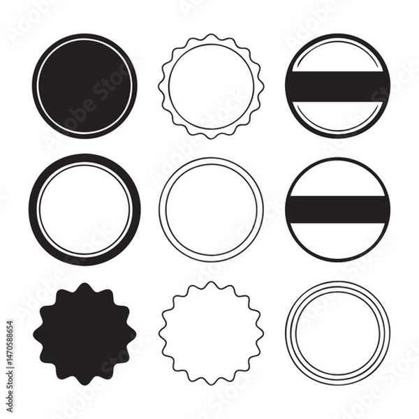 Fototapeta Collection of Circle Badges and Seals