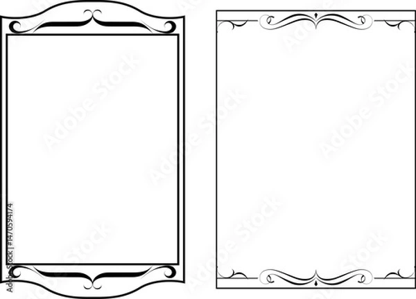 Obraz vector frames black on a white background, vintage