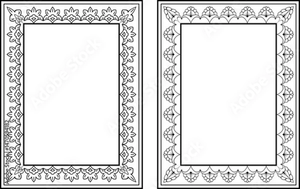 Obraz vector frames black on a white background, vintage