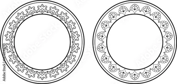 Obraz vector frames black on a white background, vintage