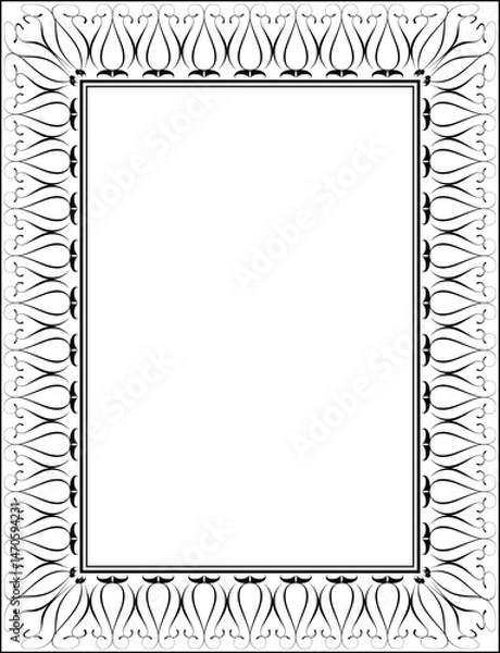 Obraz vector frames black on a white background, vintage