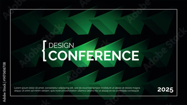 Obraz Business Design Conference. Abstract Event Background Banner. Tech Digital Webinar Template. Medical Science Forum Backdrop. Geometric Cover for Online Innovation Seminar. Computer BG Graphic Poster.