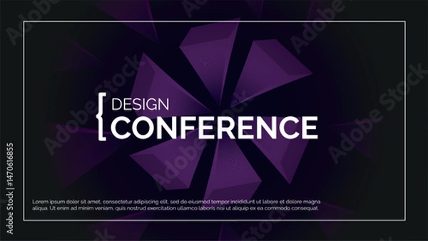Obraz Business Design Conference. Abstract Event Background Banner. Tech Digital Webinar Template. Medical Science Forum Backdrop. Geometric Cover for Online Innovation Seminar. Computer BG Graphic Poster.