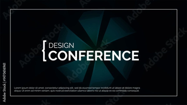 Obraz Business Design Conference. Abstract Event Background Banner. Tech Digital Webinar Template. Medical Science Forum Backdrop. Geometric Cover for Online Innovation Seminar. Computer BG Graphic Poster.