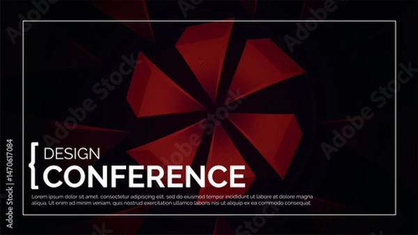 Obraz Business Design Conference. Abstract Event Background Banner. Tech Digital Webinar Template. Medical Science Forum Backdrop. Geometric Cover for Online Innovation Seminar. Computer BG Graphic Poster.