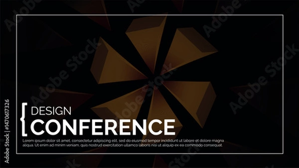 Obraz Business Design Conference. Abstract Event Background Banner. Tech Digital Webinar Template. Medical Science Forum Backdrop. Geometric Cover for Online Innovation Seminar. Computer BG Graphic Poster.