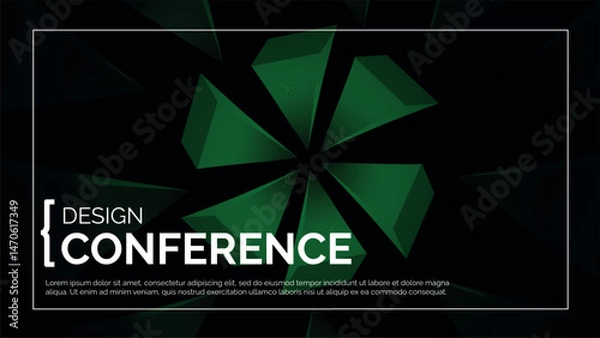 Obraz Business Design Conference. Abstract Event Background Banner. Tech Digital Webinar Template. Medical Science Forum Backdrop. Geometric Cover for Online Innovation Seminar. Computer BG Graphic Poster.