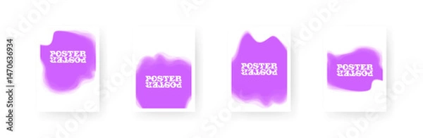 Obraz Abstract posters with purple gradient random shapes in vector style.
Fluid and soft design compositions with modern color flow