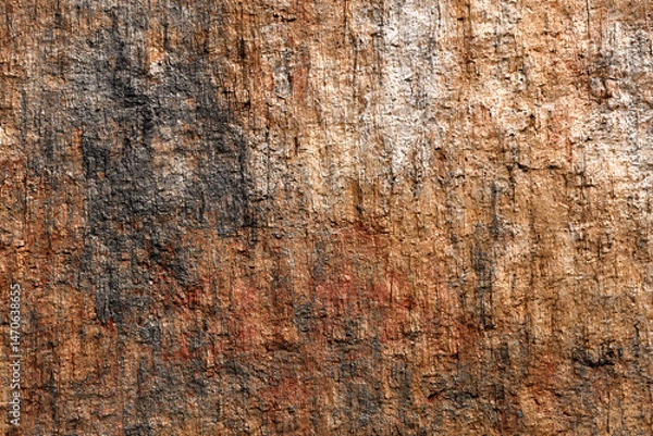 Fototapeta Texture of the Earth: A close-up view reveals the intricate texture of a weathered surface, showcasing the raw, natural beauty and the passage of time.