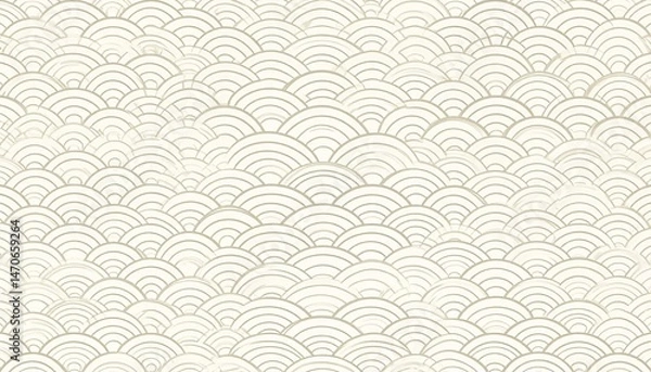 Obraz Elegant seamless Japanese wave pattern with soft geometric lines and subtle texture, perfect for wallpaper, packaging, branding, textiles, and modern minimalist design projects.