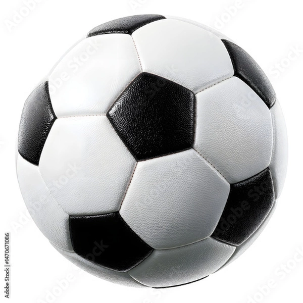 Obraz The Soccer Ball: A classic, graphic depiction of a soccer ball, expertly rendered with geometric precision, evoking the spirit of competition and the love for the game.