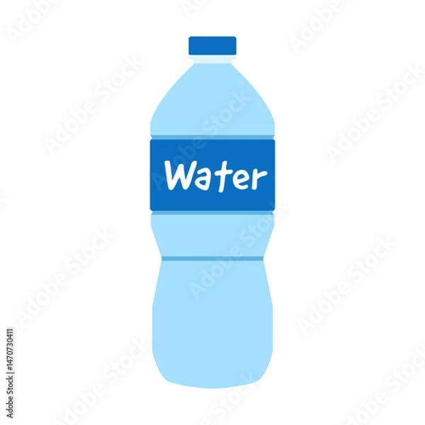 Obraz Bottle water flat illustration, vector, SVG