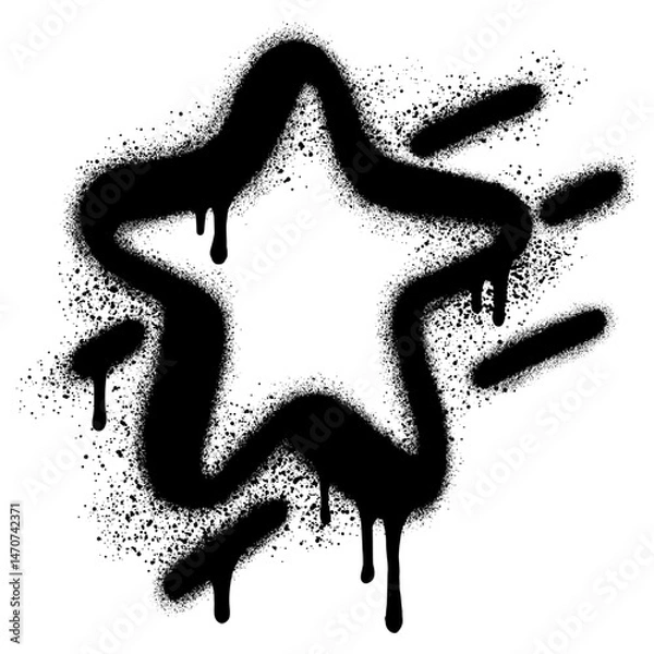Fototapeta Spray Painted Graffiti star icon isolated on white background. vector illustration. eps 10.