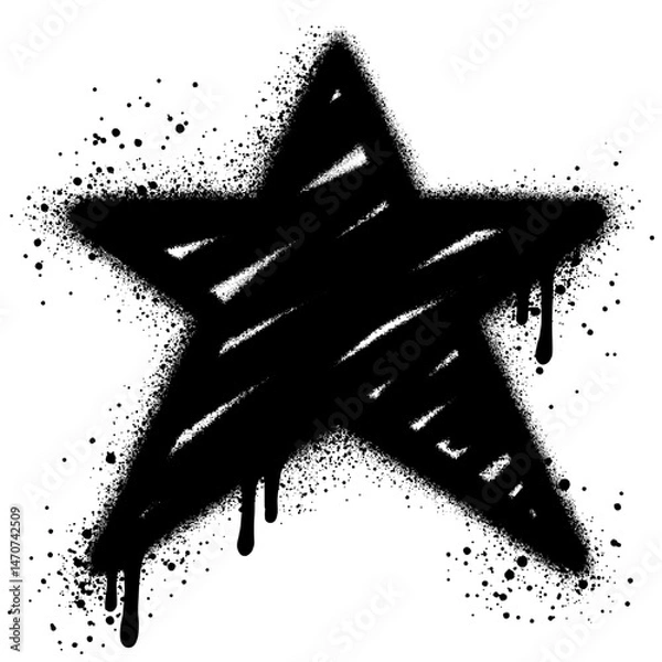 Fototapeta Spray Painted Graffiti star icon isolated on white background. vector illustration. eps 10.
