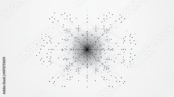 Obraz Abstract network connection dots lines graphic design illustration art web grey data mesh white black