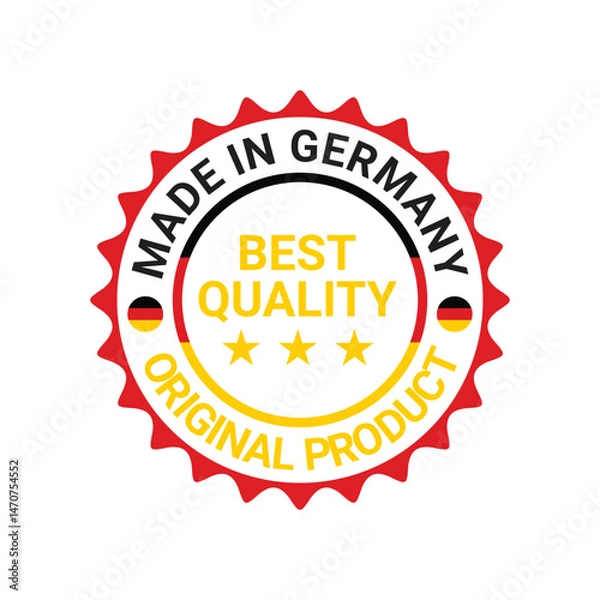Obraz made in germany best quality stamp circle logo vector design	