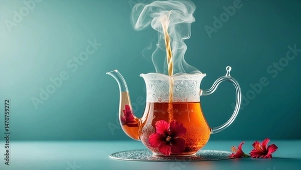 Obraz Tableware Vibrant Hibiscus Tea Service Display